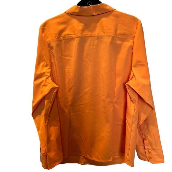 Lane Bryant Women's Button up blouse, long sleeve Orange Size 18/20 - Picture 2 of 9